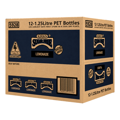 Kirks Lemonade ZERO SUGAR 1.25L Bottle Case of 12