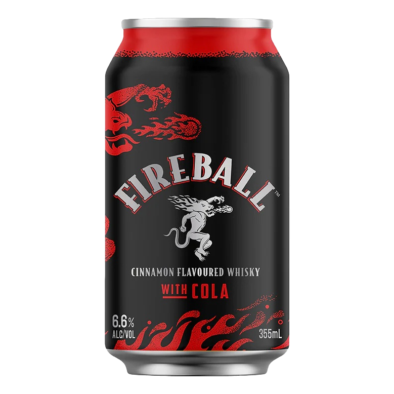 Fireball Cinnamon Whisky & Cola 6.6% 355ml Can Case of 16