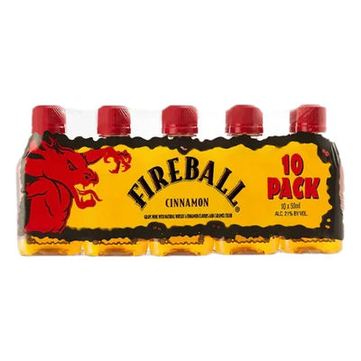 Fireball Cinnamon Whisky Liqueur Mini 50ml - 10 Pack