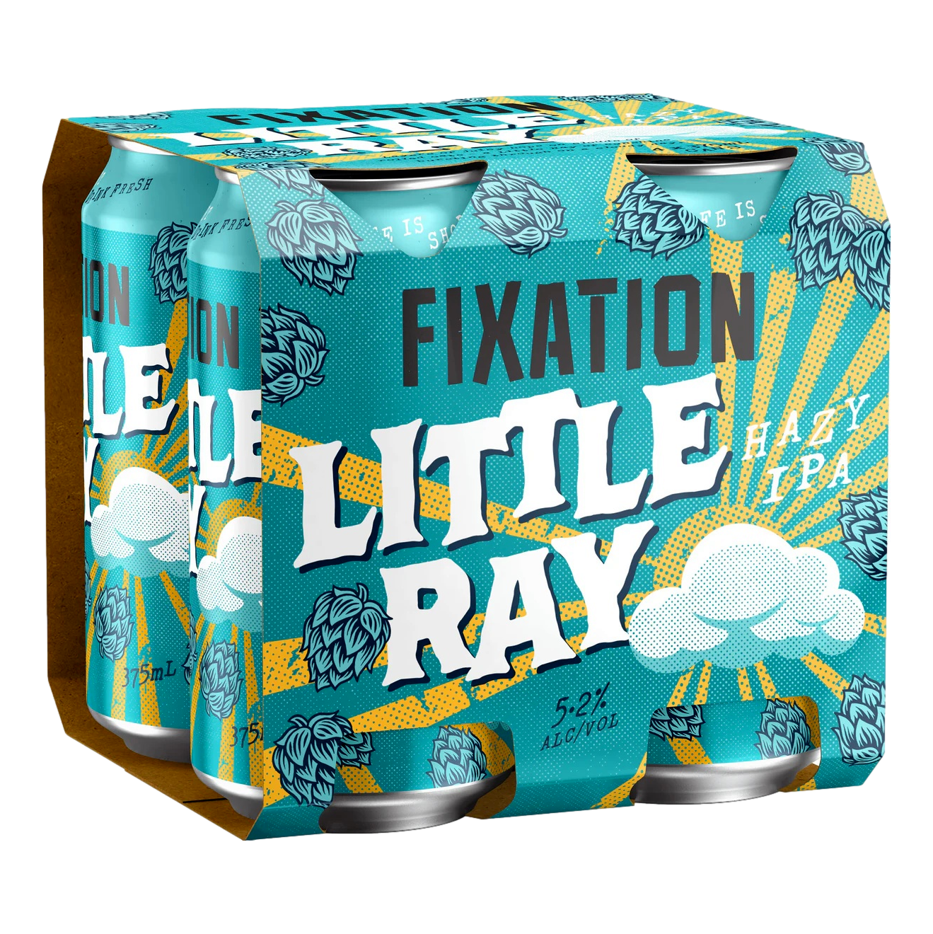 Fixation Little Ray Hazy IPA 375ml Can 4 Pack