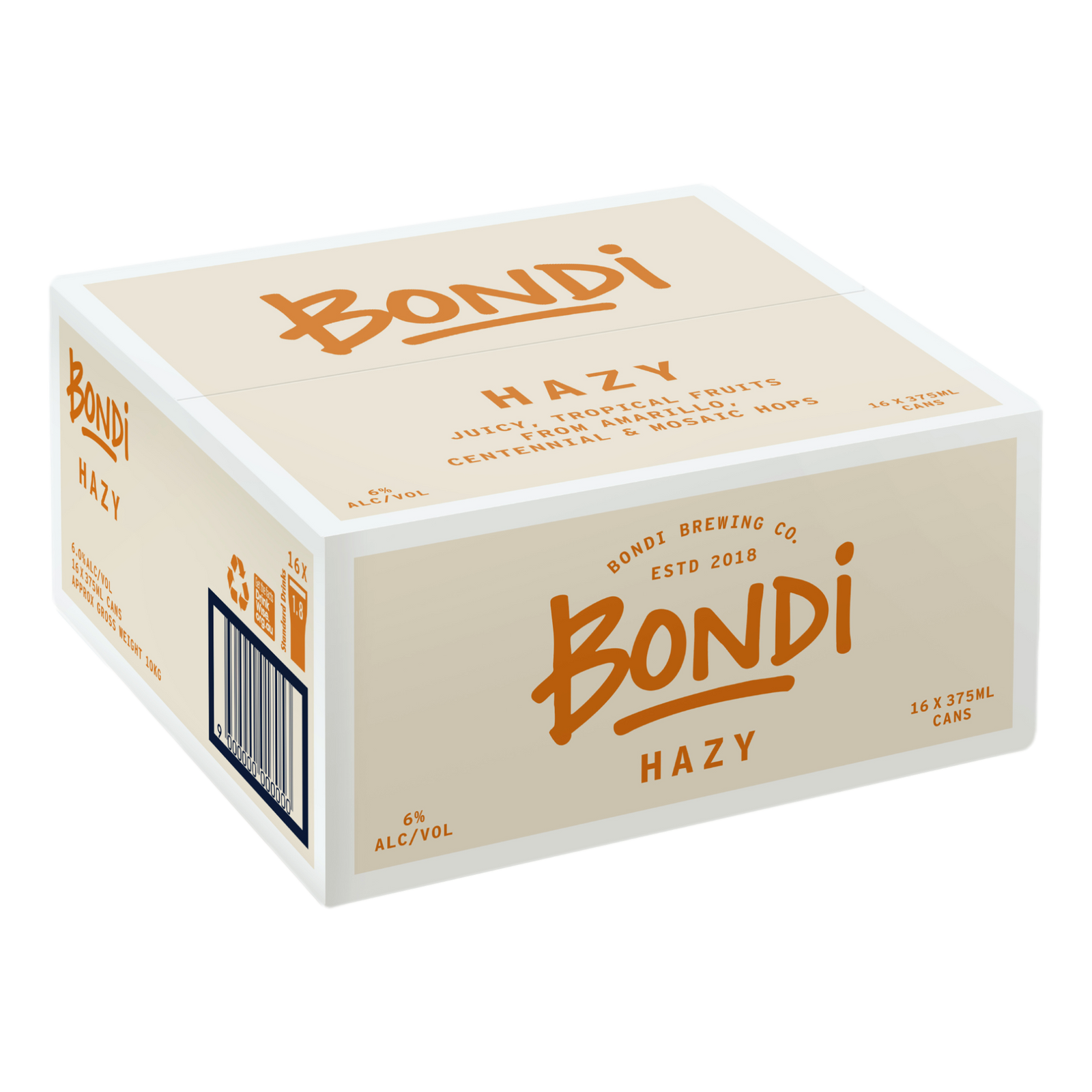 Bondi Brewing Hazy IPA 6% 375ml Can Case of 16 - Camperdown Cellars