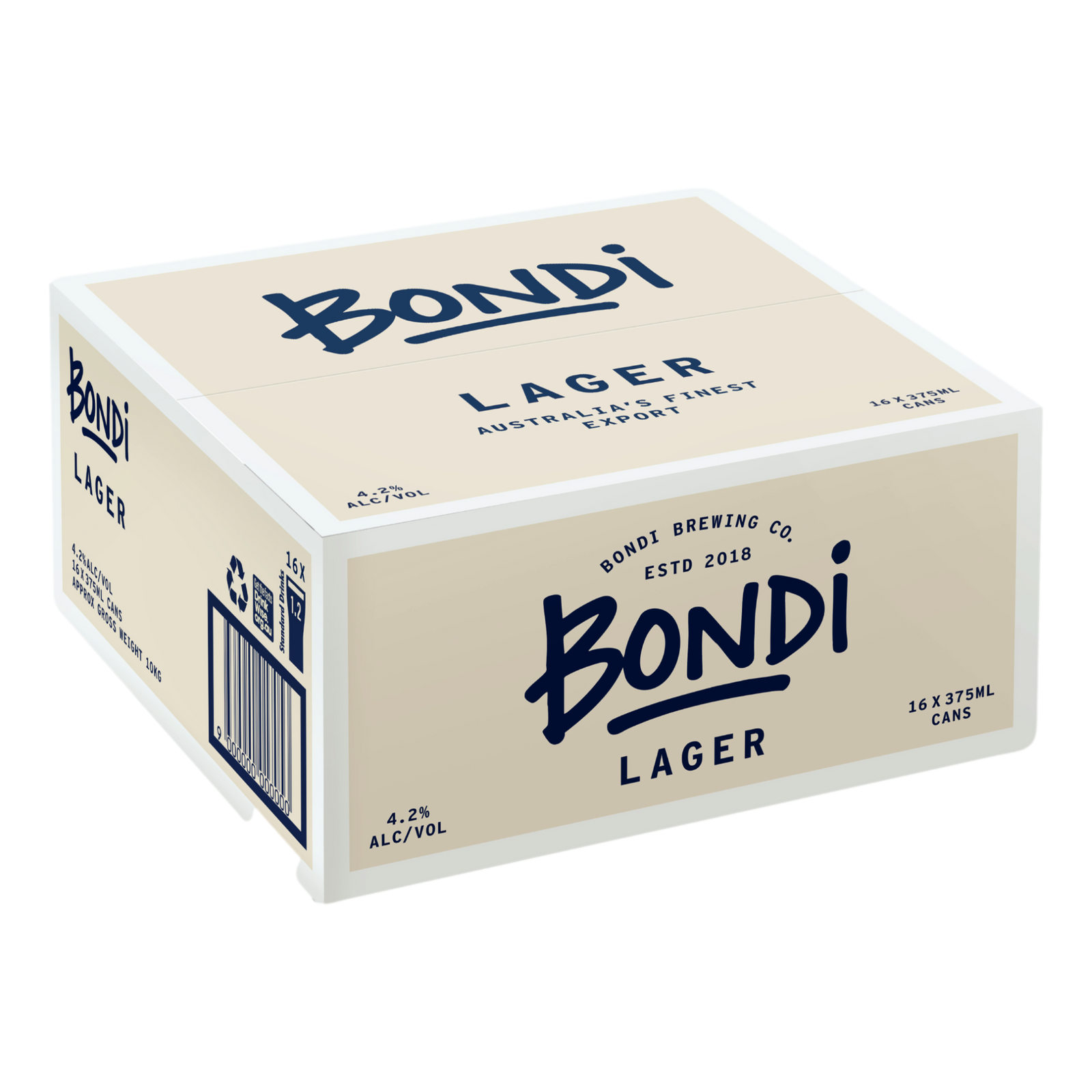 Bondi Brewing Lager 4.2% 375ml Can Case of 16 - Camperdown Cellars