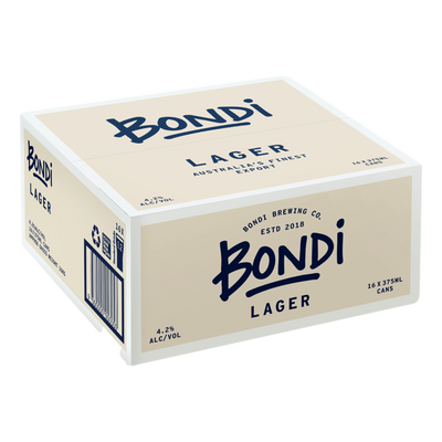 Bondi Brewing Lager 4.2% 375ml Can Case of 16 - Camperdown Cellars