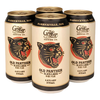 Grifter Old Panther Black Lager 375ml Can 4 Pack