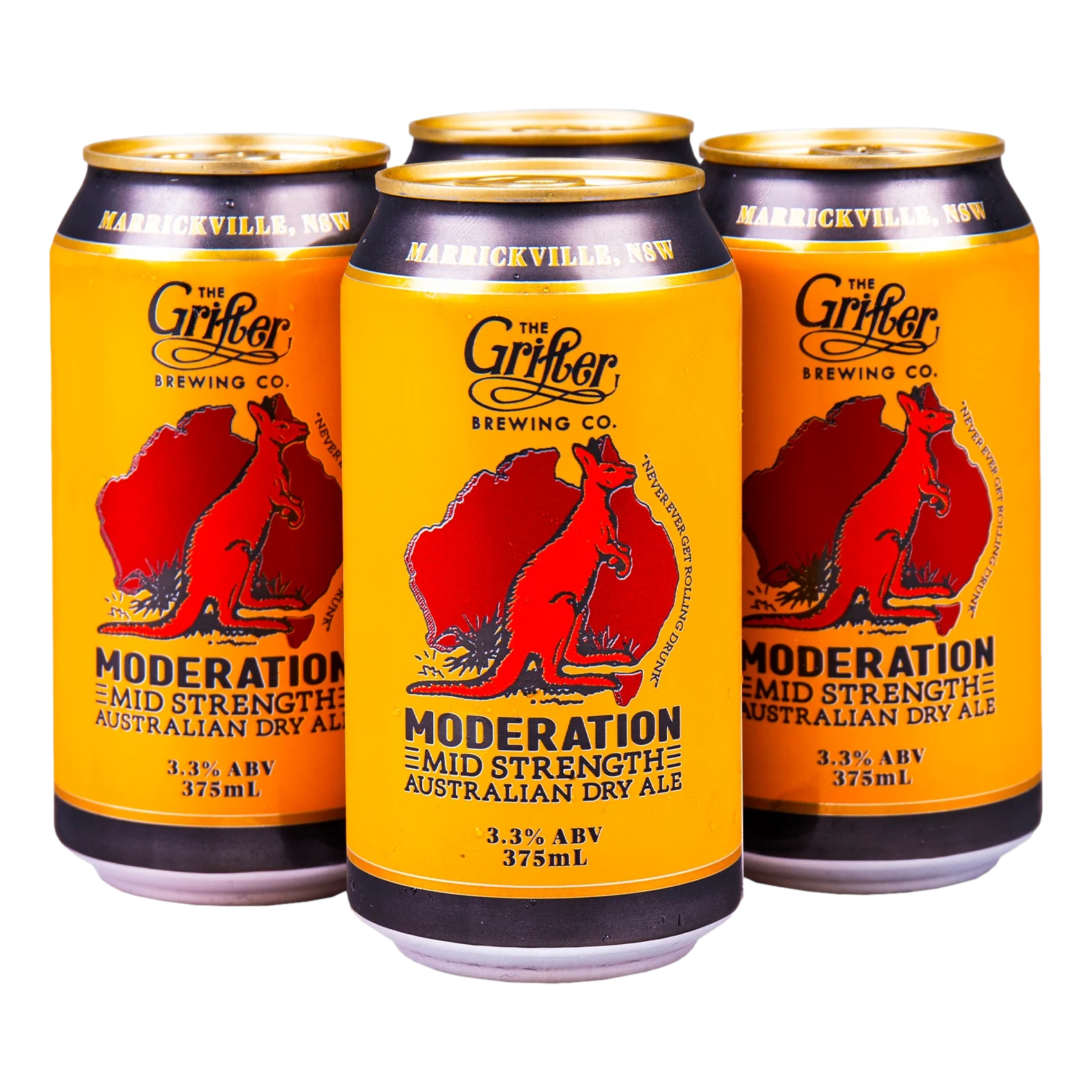 Grifter Moderation Mid Strength Australian Dry Ale 375ml Can 4 Pack