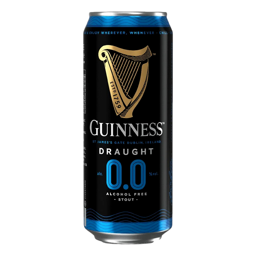 Guinness Draught Non-Alcoholic Stout 440ml Can 4 Pack