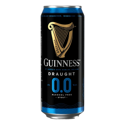 Guinness Draught Non-Alcoholic Stout 440ml Can 4 Pack