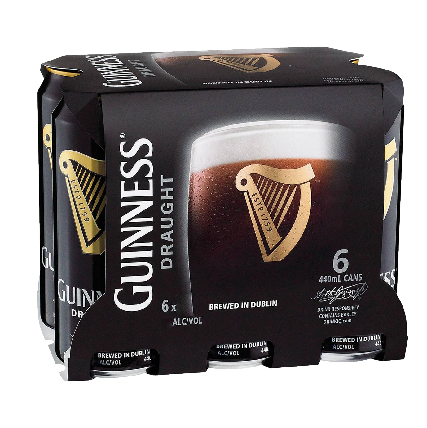 Guinness Draught Stout 440ml Can 6 Pack - Camperdown Cellars