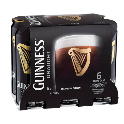 Guinness Draught Stout 440ml Can 6 Pack