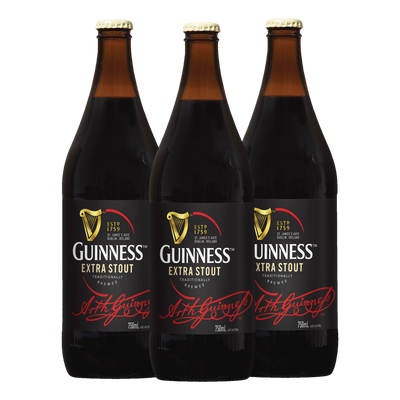 Guinness Extra Stout 750ml Bottle 3 Pack