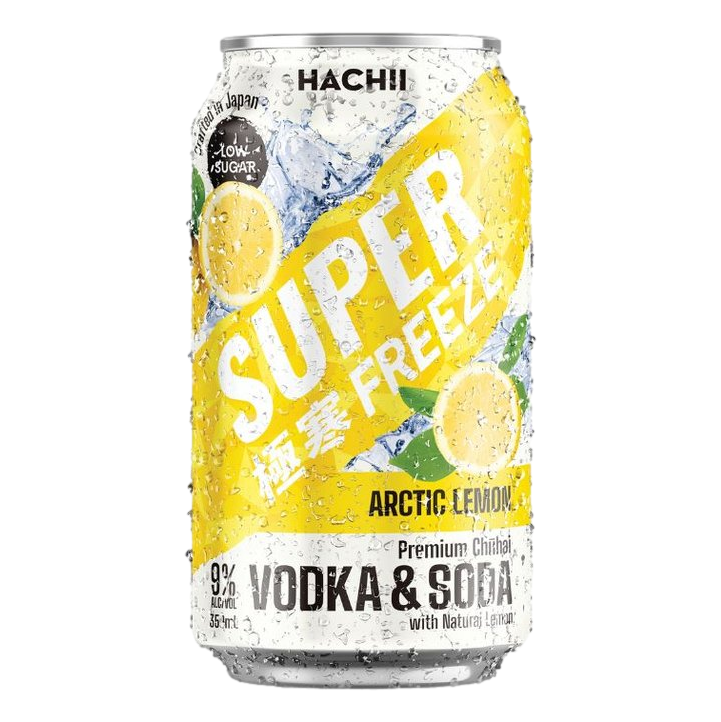 Hachii Super Freeze Arctic Lemon 9% 350ml Can 4 Pack