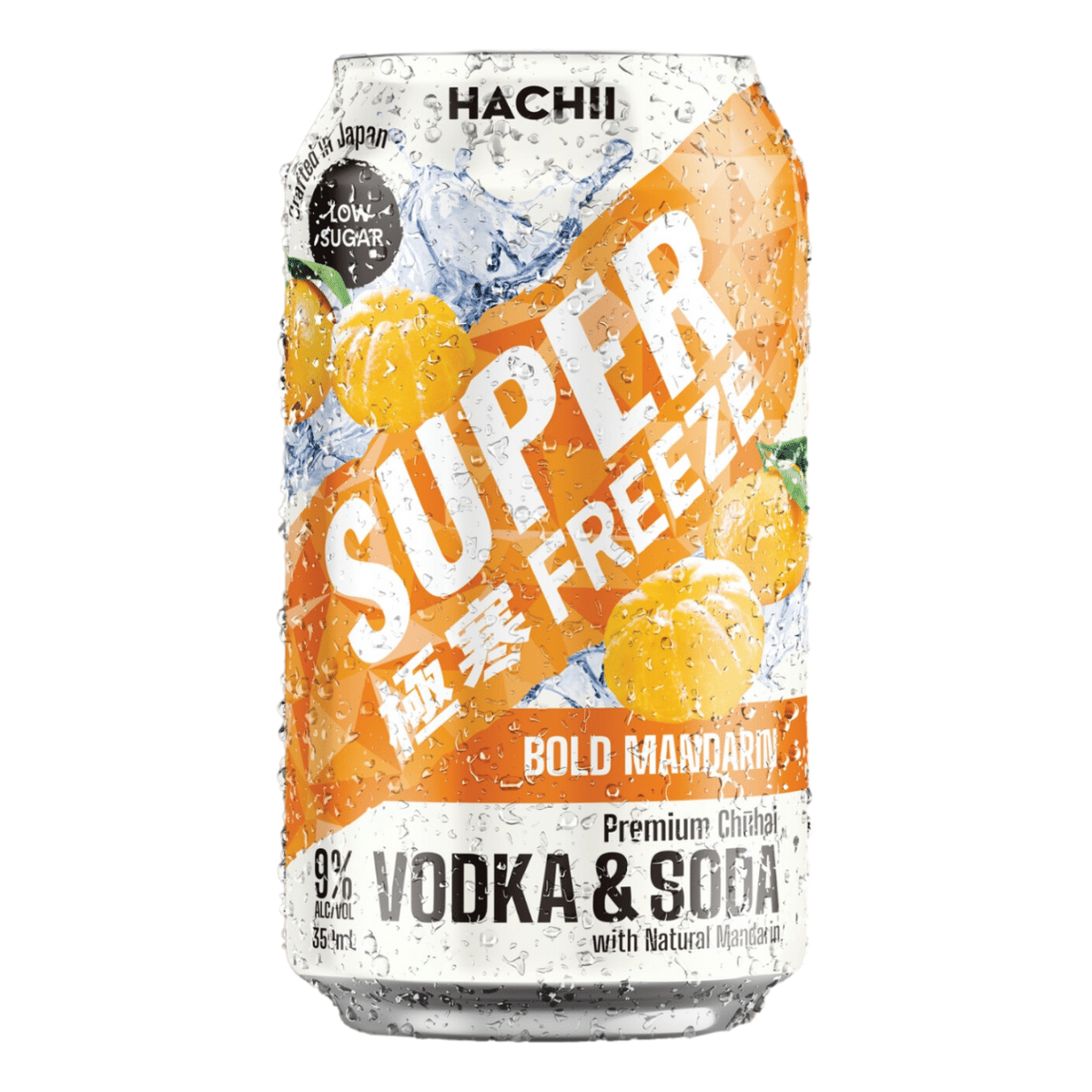 Hachii Super Freeze Bold Mandarin 9% 350ml Can 4 Pack