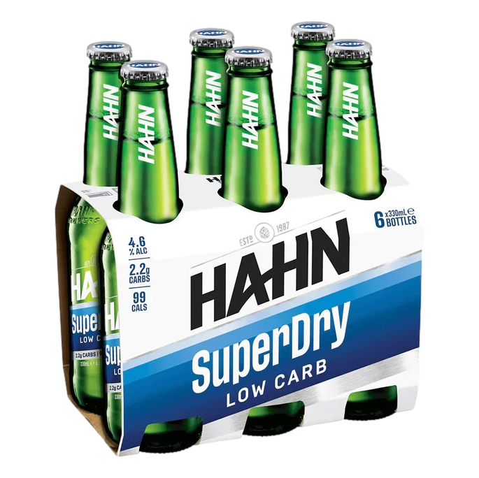 Hahn Super Dry Lager 330ml Bottle 6 Pack