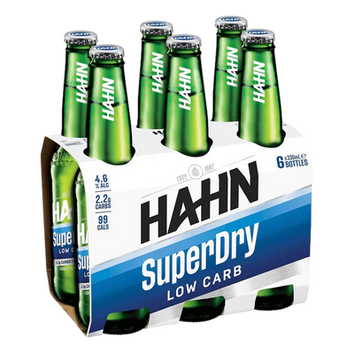 Hahn Super Dry 330ml Bottle 6 Pack