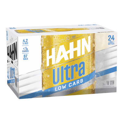 Hahn Ultra Low Carb Lager 330ml Bottle Case of 24