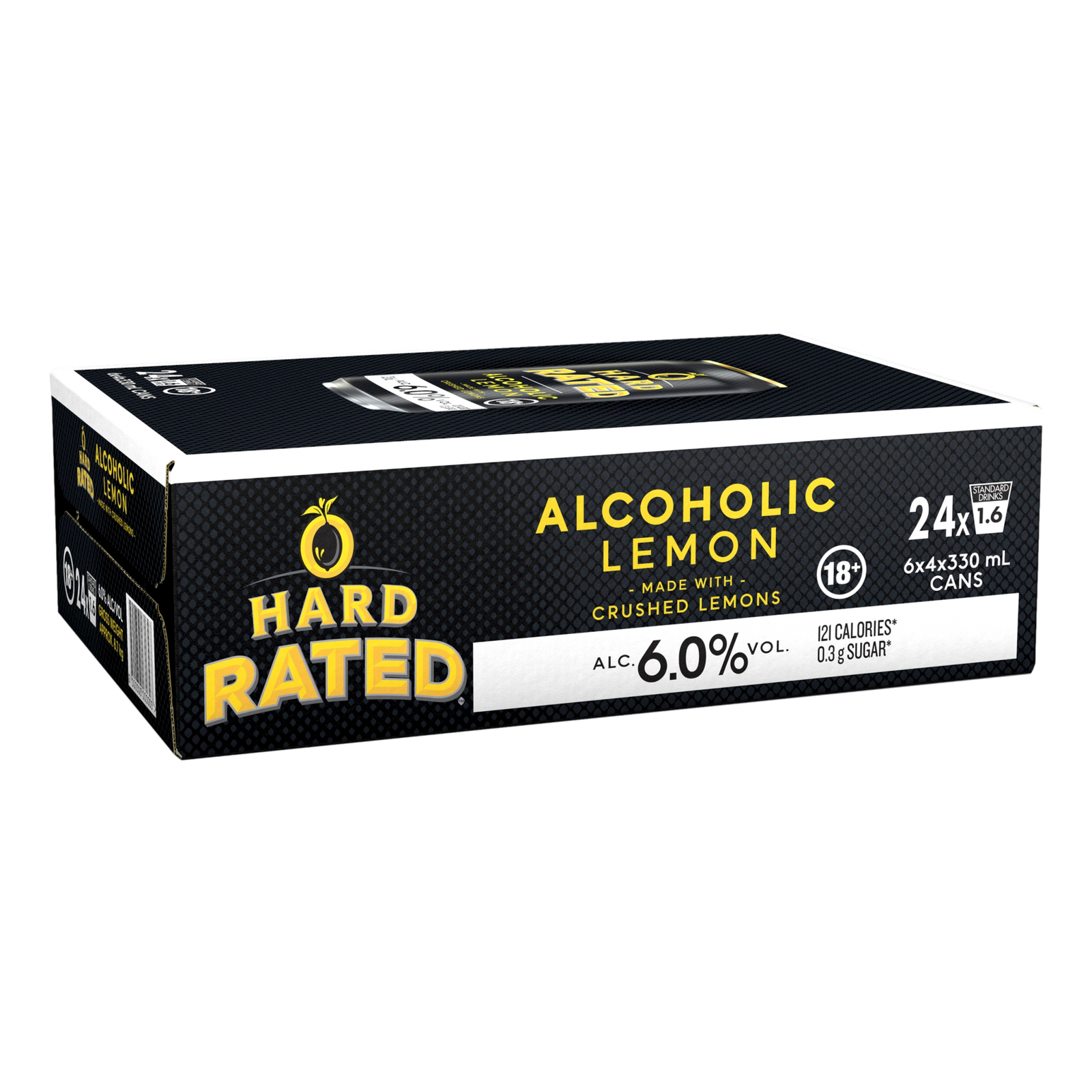 Hard Rated Alcoholic Lemon 6% 330ml Can Case of 24