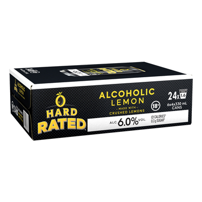 Hard Rated Alcoholic Lemon 6% 330ml Can Case of 24