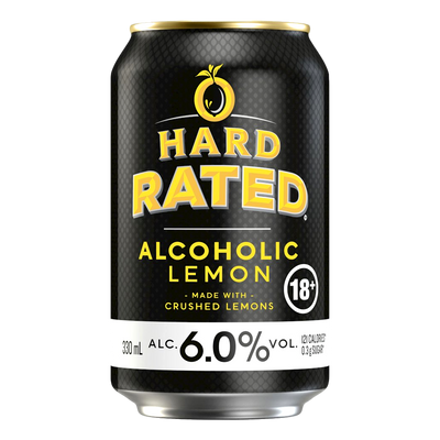 Hard Rated Alcoholic Lemon 6% 330ml Can Case of 24