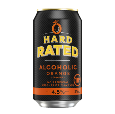 Hard Rated Alcoholic Orange 4.5% 375ml Can Case of 24