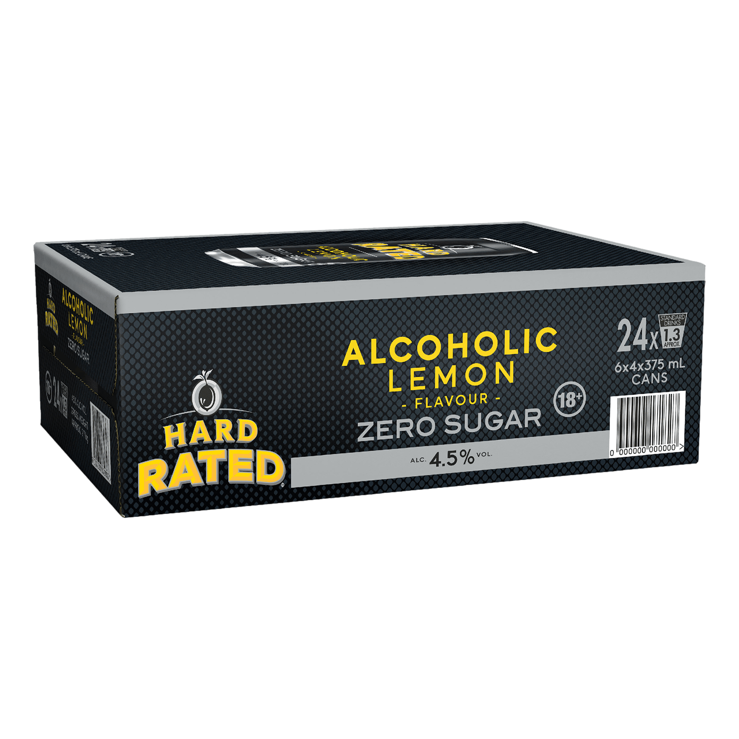 Hard Rated ZERO SUGAR Alcoholic Lemon 4.5% 375ml Can Case of 24