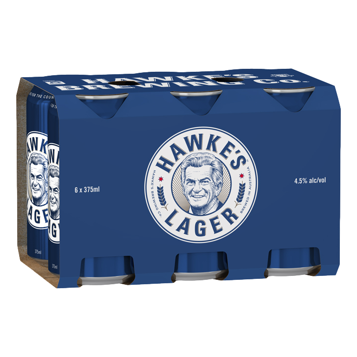 Hawke's Lager 375ml Can 6 Pack