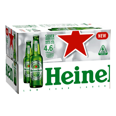 Heineken Silver Lager 4% 330ml Bottle Case of 24