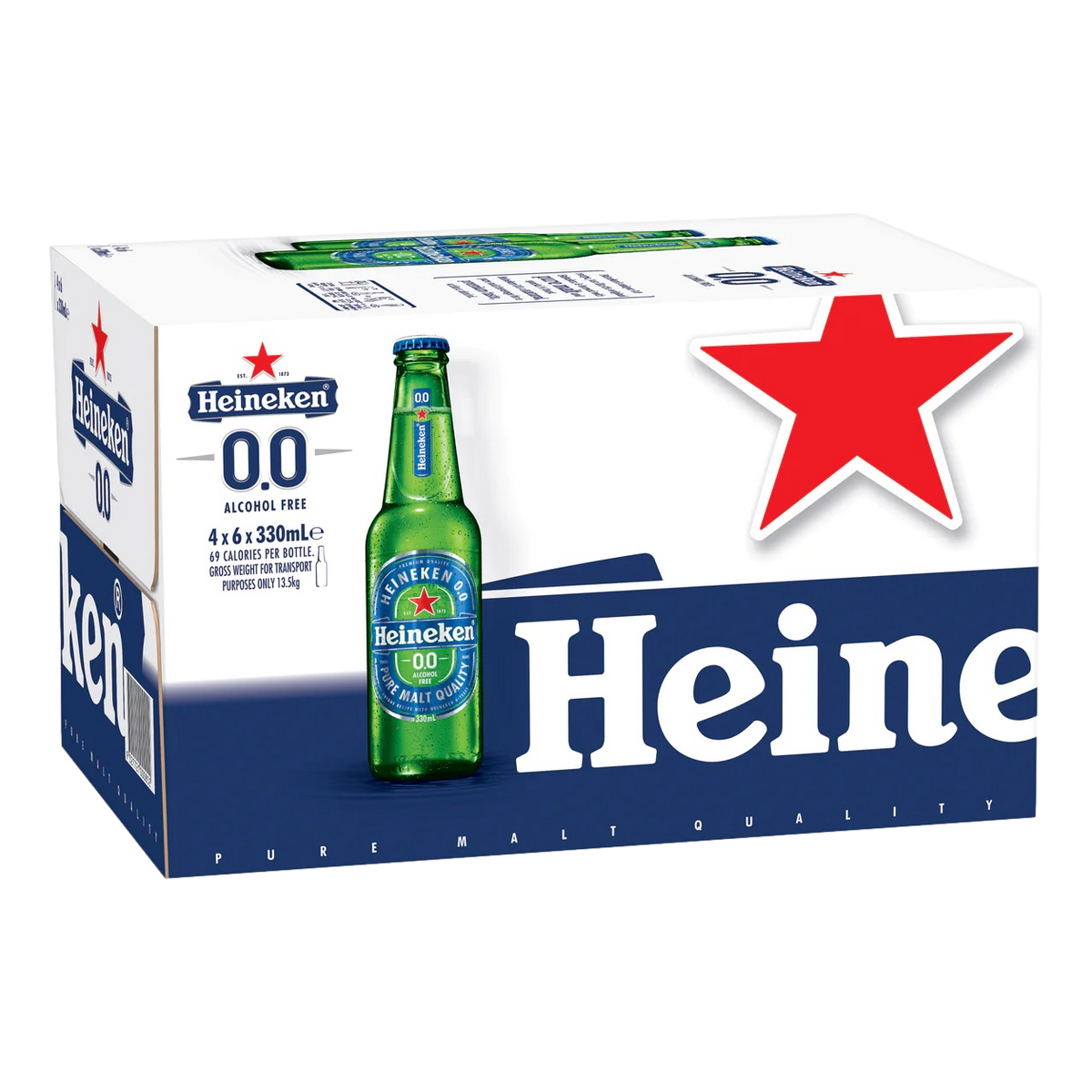 Heineken 0.0 Non-Alcoholic Lager 330ml Bottle Case of 24