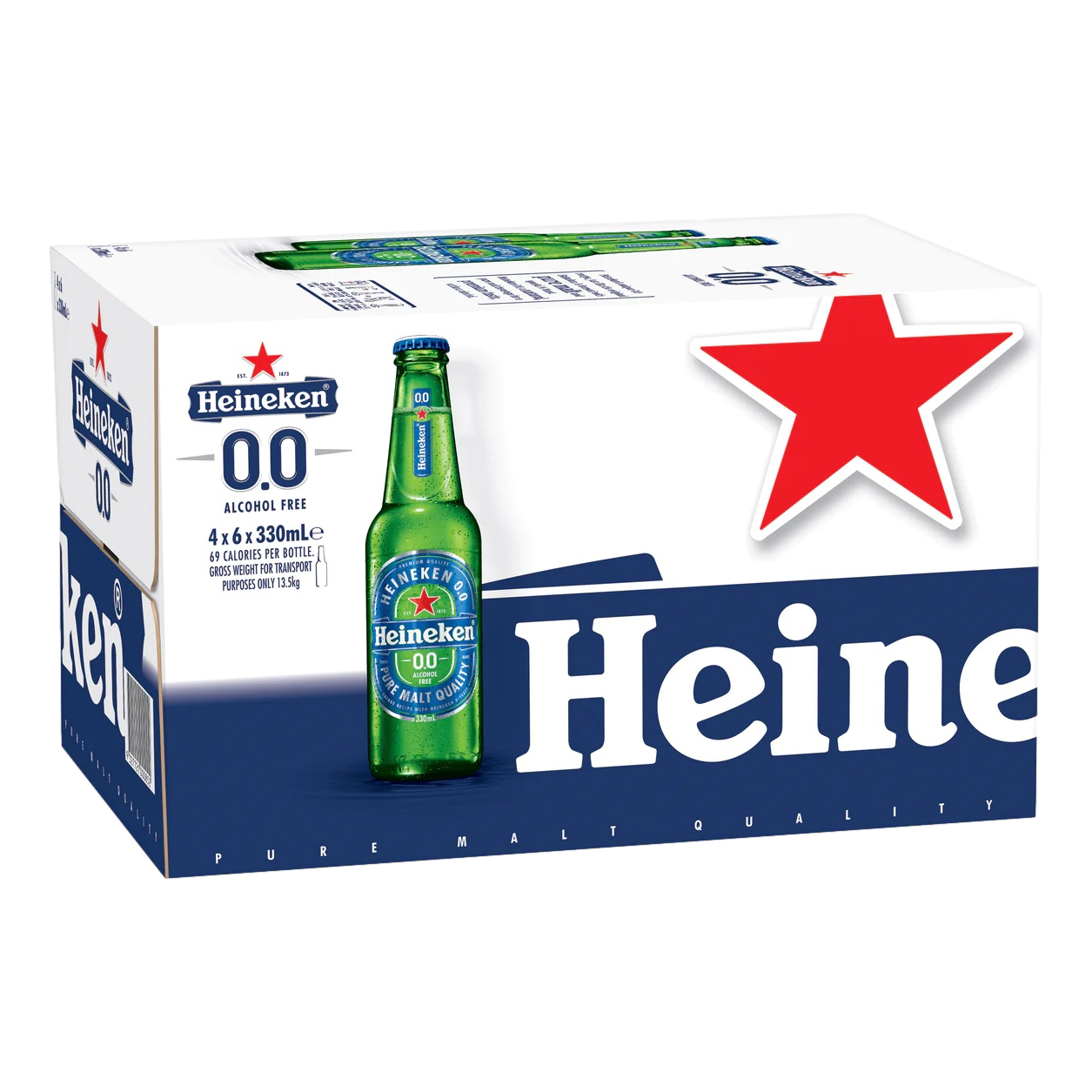 Heineken 0.0 Non-Alcoholic Lager 330ml Bottle Case of 24