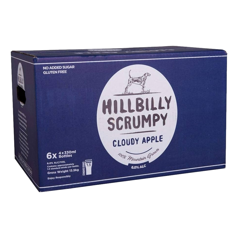 Hillbilly Scrumpy Cloudy Apple Cider 330ml Bottle Case of 24