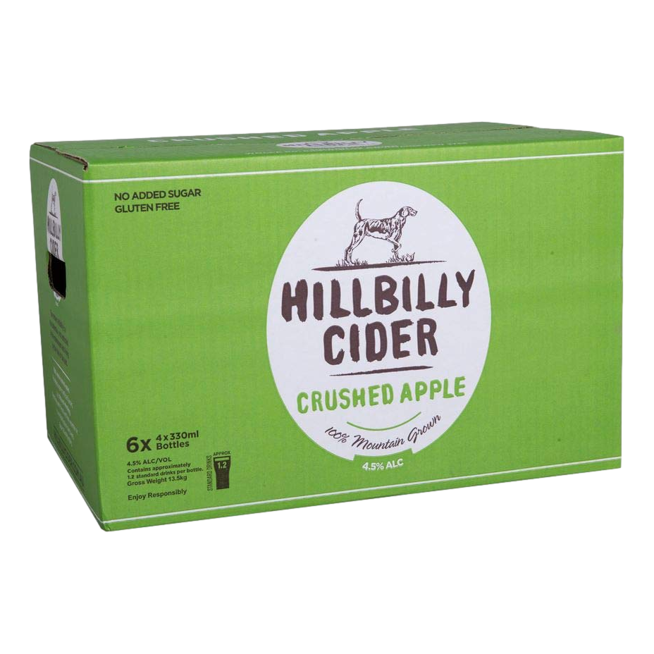 Hillbilly Crushed Apple Cider 330ml Bottle Case of 24