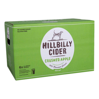 Hillbilly Crushed Apple Cider 330ml Bottle Case of 24