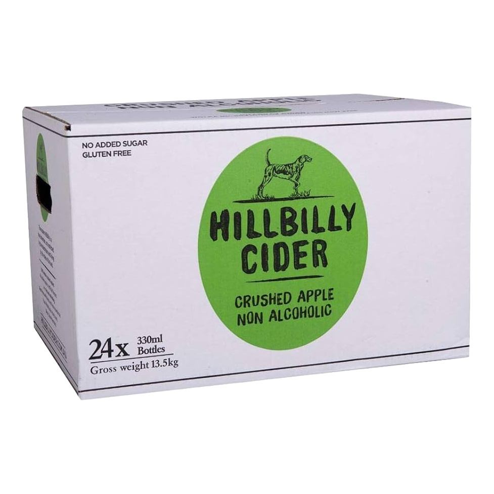 Hillbilly Non-Alcoholic Apple Cider 330ml Bottle Case of 24