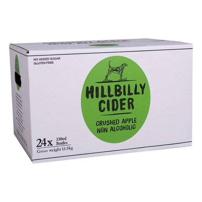 Hillbilly Non-Alcoholic Apple Cider 330ml Bottle Case of 24