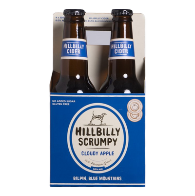 Hillbilly Scrumpy Cloudy Apple Cider 330ml Bottle 4 Pack