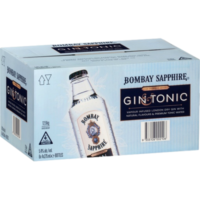 Bombay Sapphire Gin & Tonic 5.4% 275ml Bottle Case of 24