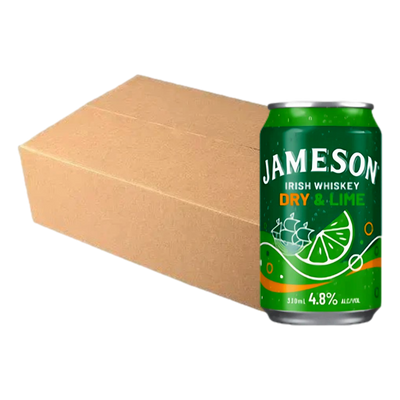 Jameson Irish Whiskey Dry & Lime 4.8% 330ml Can Case of 24