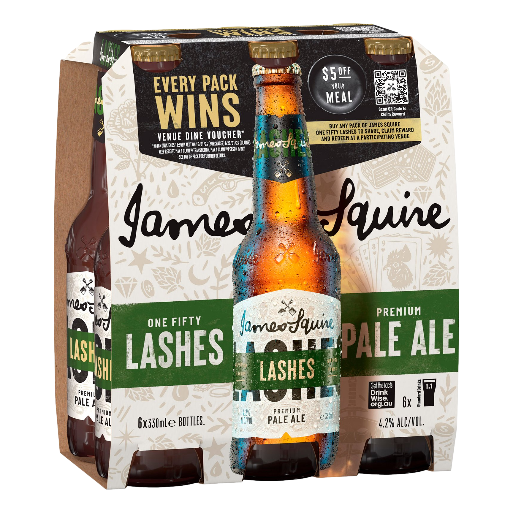 James Squire 150 Lashes Pale Ale 330ml Bottle 6 Pack