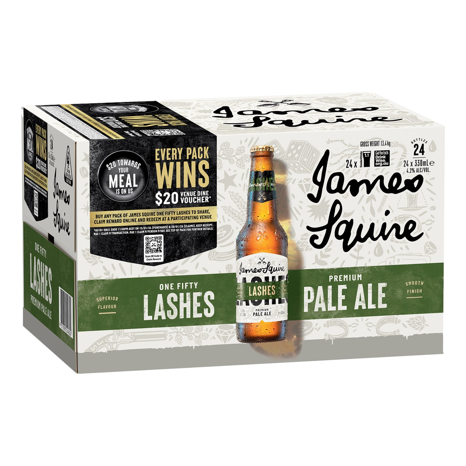 James Squire 150 Lashes Pale Ale 330ml Bottle Case of 24