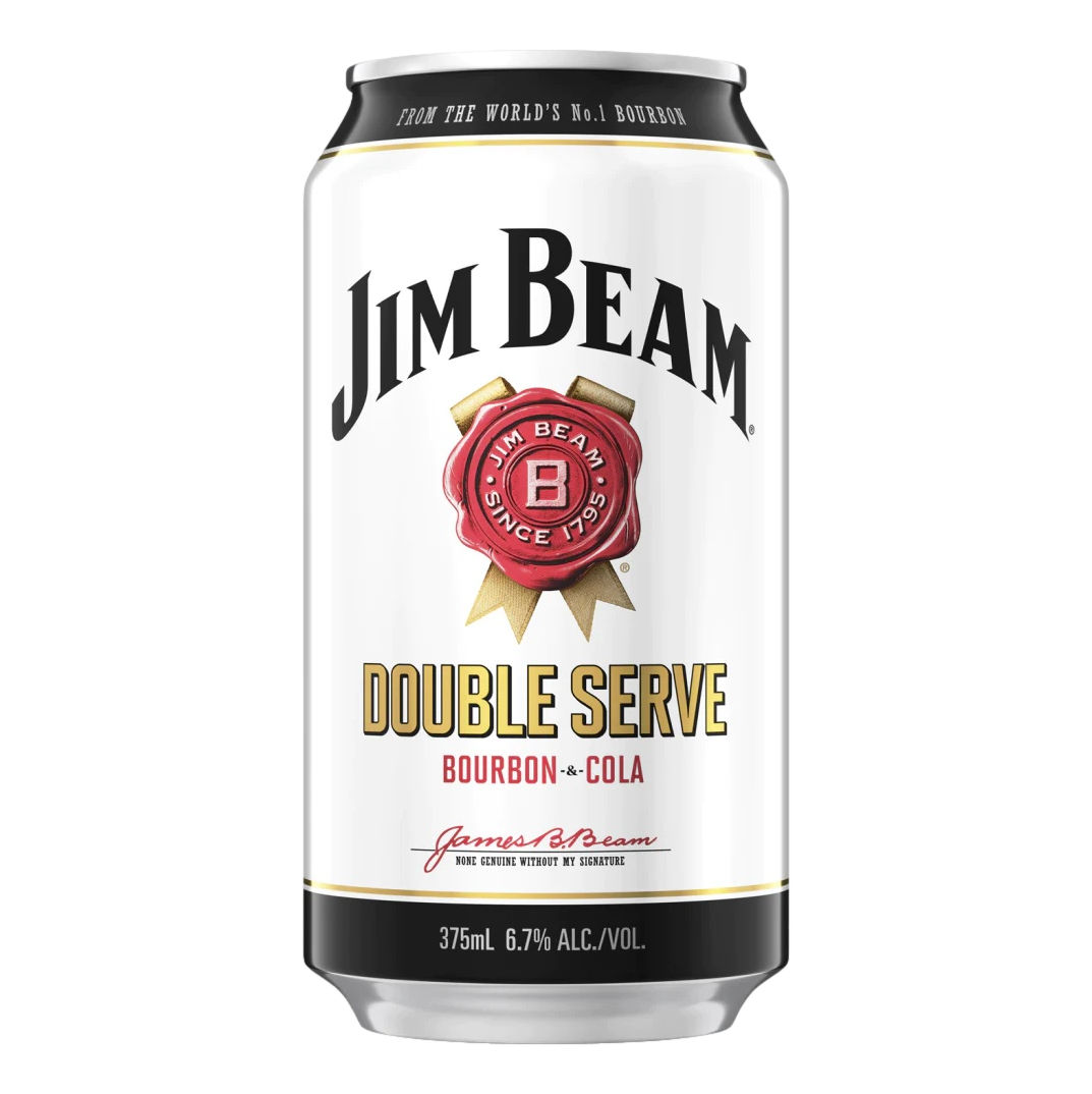 Jim Beam White & Cola Double Serve 6.7% 375ml Can Single