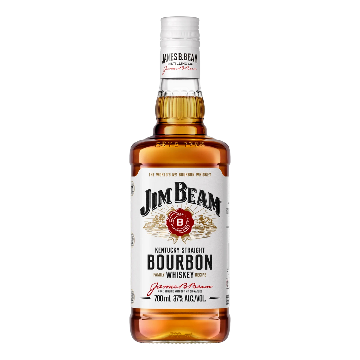 Jim Beam White Label Bourbon Whiskey 700ml + Coca-Cola Classic 1.25L - BUNDLE