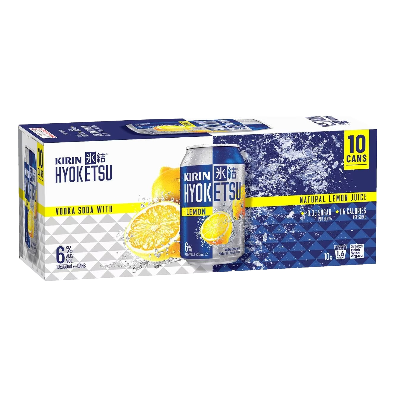 Kirin Hyoketsu Lemon Vodka Soda 6% 330ml Can 10 Pack