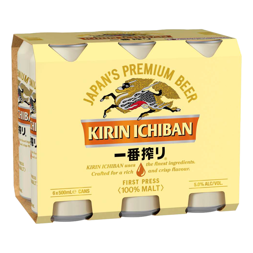 Kirin Ichiban Shibori Lager 500ml Can 6 Pack
