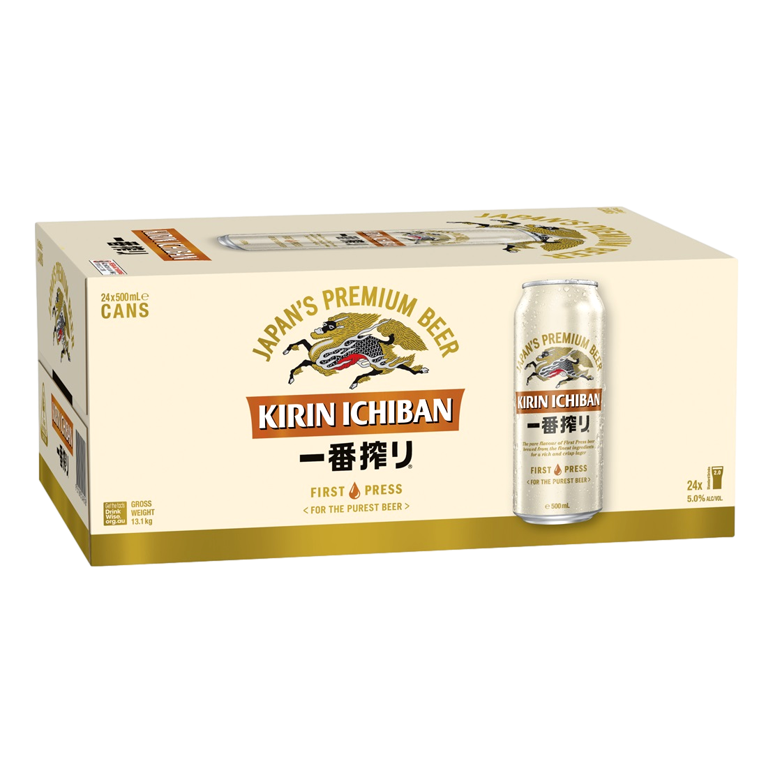 Kirin Ichiban Shibori Lager 500ml Can Case of 24