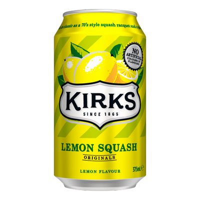 Kirks Lemon Squash 375ml Can 10 Pack
