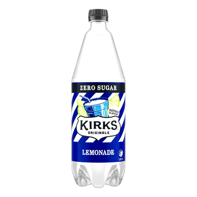Kirks Lemonade ZERO SUGAR 1.25L Bottle Case of 12