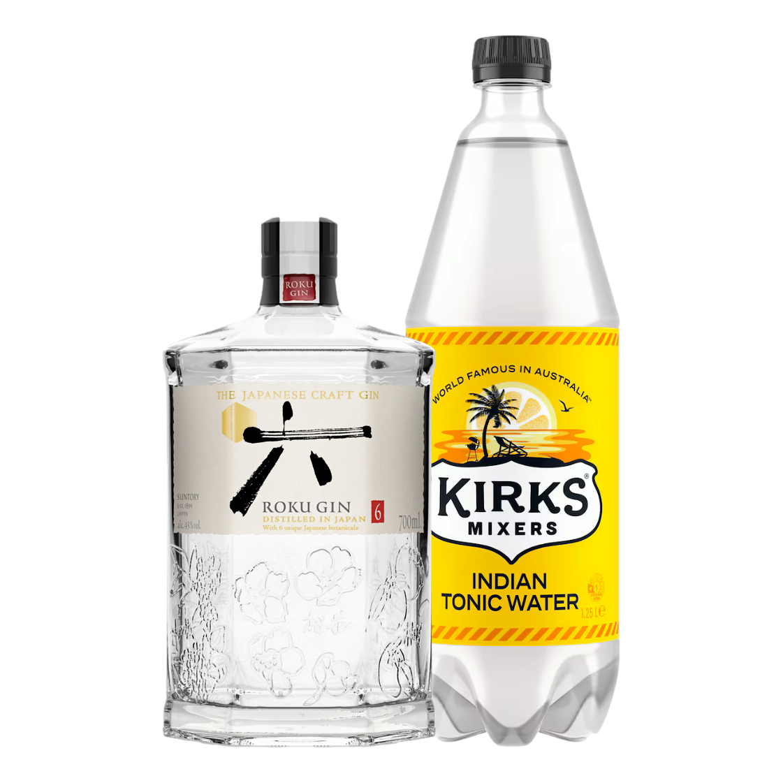 Roku Japanese Gin 700ml + Kirks Tonic Water 1.25L - BUNDLE