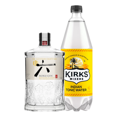 Roku Japanese Gin 700ml + Kirks Tonic Water 1.25L - BUNDLE