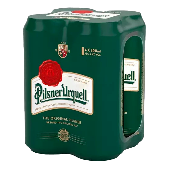 Pilsner Urquell Lager 500ml Can 4 Pack