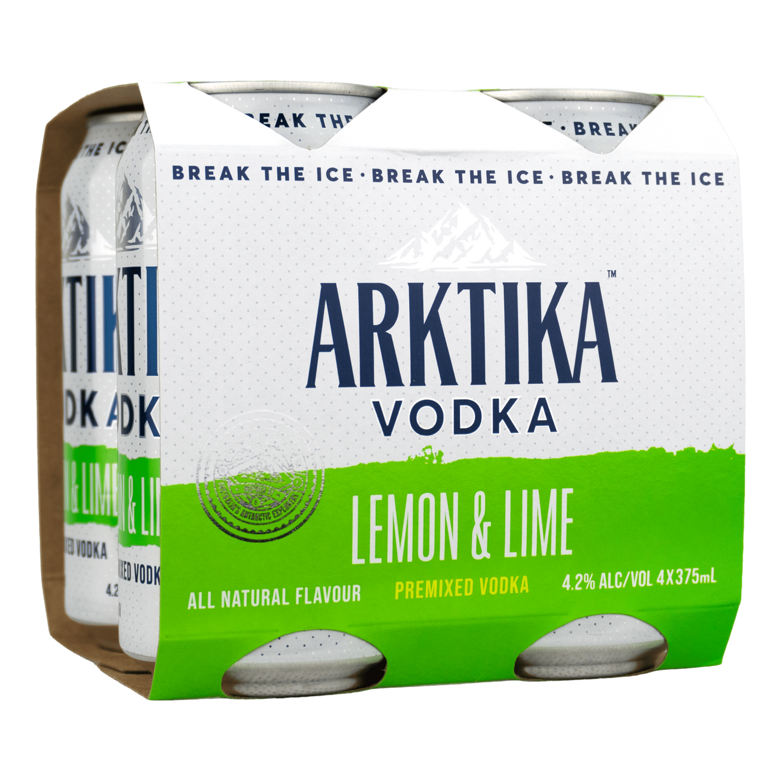 Arktika Vodka Lemon & Lime 375ml Can 4 Pack