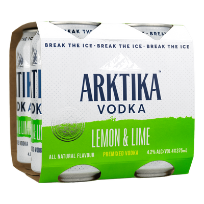 Arktika Vodka Lemon & Lime 375ml Can 4 Pack
